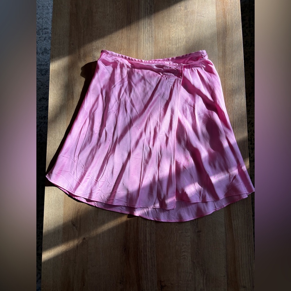 Zara pink short satin skirt